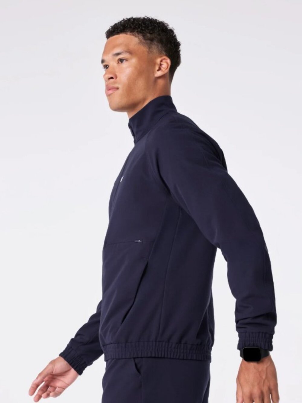 NEW Figs Mens sz L Cobaki Scrub Jacket Navy zip nursing pockets on shift - Picture 2 of 4